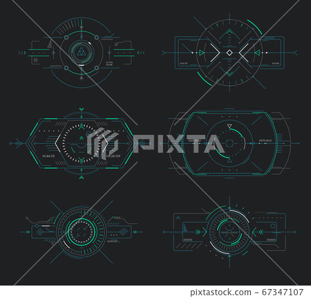 Futuristic display control, navigation panel hud Futuristic display control, navigation panel hud 67347107
