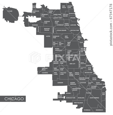 Vector map Chicago district Vector map Chicago district 67347178