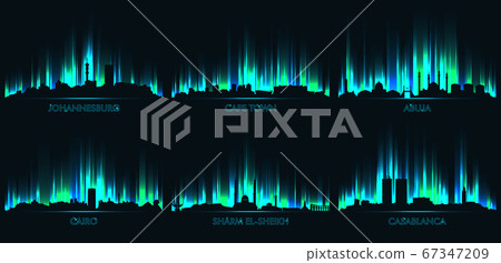 Neon city skyline Johannesburg, Cape Town, Abuja, Neon city skyline Johannesburg, Cape Town, Abuja, 67347209
