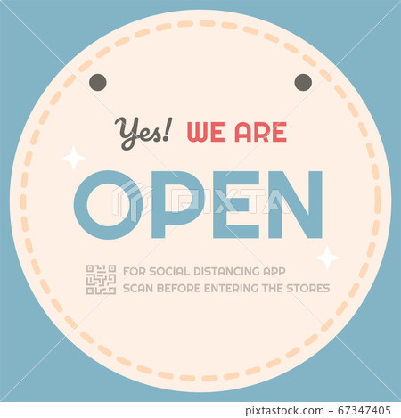 Shop open sign and warning sign massage social Shop open sign and warning sign massage social 67347405