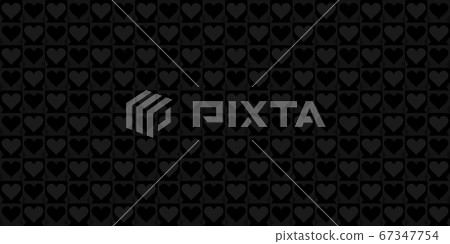 Dark Black Hearts Seamless Pattern. Vector - Stock Illustration ...