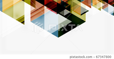 Geometric abstract background, mosaic triangle and hexagon shapes. Trendy abstract layout template for business or technology presentation, internet poster or web brochure cover, wallpaper 67347800
