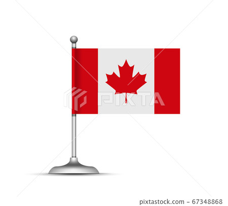 Canadian flag standing on white background. Vector - Stock Illustration ...