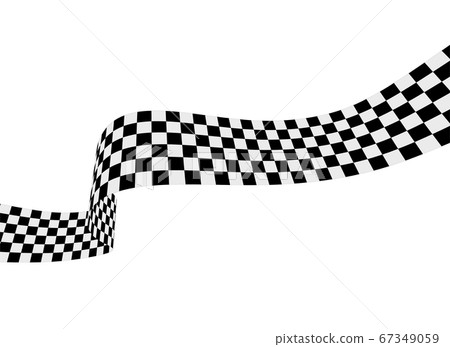 Checkered racing flag, ribbon. Vector illustration on white Checkered racing flag, ribbon. Vector illustration on white 67349059