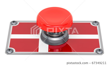 Push button with Danish flag, 3D rendering Push button with Danish flag, 3D rendering 67349211