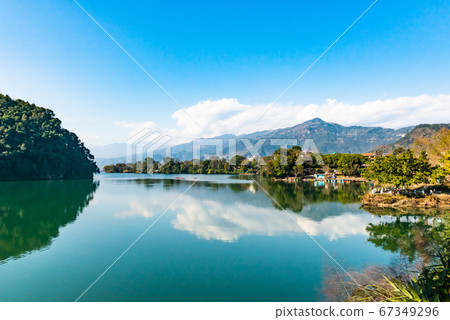 View at Annapurna mountain range in Phewa lake in Pokhara, Nepal View at Annapurna mountain range in Phewa lake in Pokhara, Nepal 67349296