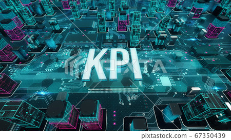KPI with digital technology concept 3D rendering KPI with digital technology concept 3D rendering 67350439