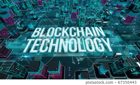 Blockchain technology with digital technology concept 3D rendering 67350443