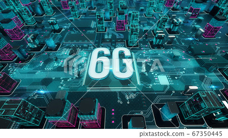 6G with digital technology concept 3D rendering 6G with digital technology concept 3D rendering 67350445