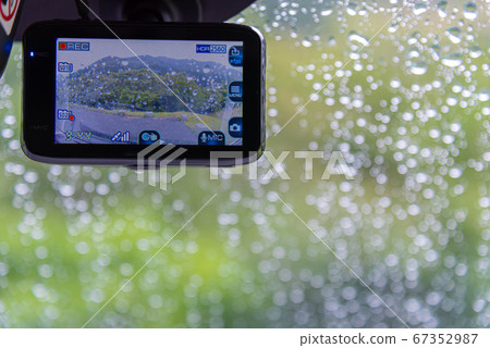 Drive recorder on a rainy day 67352987