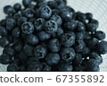 用漏勺新鮮採摘的藍莓 67355892