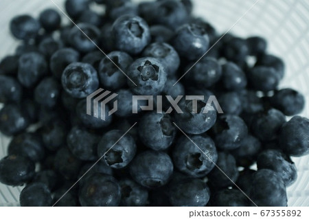 用漏勺新鮮採摘的藍莓 67355892
