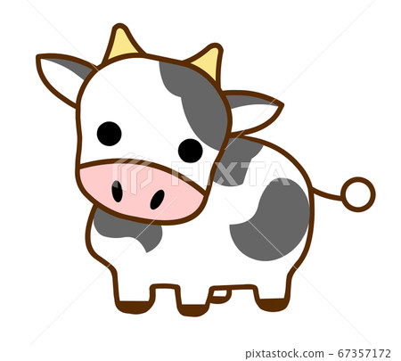 New Year's material cute cow transparent image 67357172