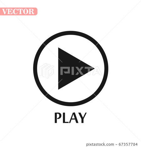 Black and white play icon. Vector illustration. eps10 Black and white play icon. Vector illustration. eps10 67357784
