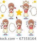 [People] Chibi-chara female emotion set 67358164