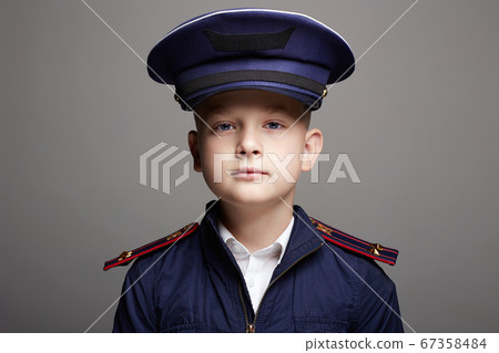 Kid want to be a general. Child in big size Kid want to be a general. Child in big size 67358484