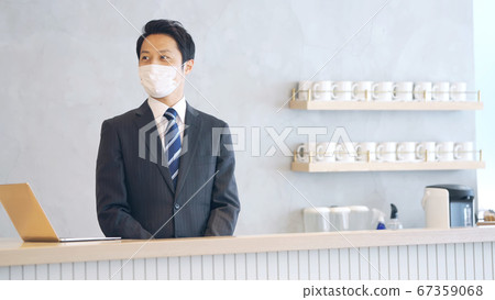 Reception/front desk with masks 67359068