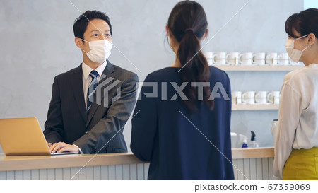 Reception/front desk with masks 67359069