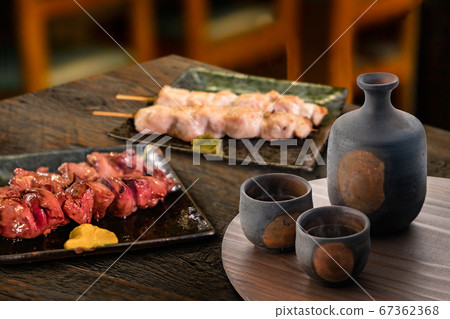 Japanese sake and delicious yakitori Japanese sake and delicious yakitori 67362368