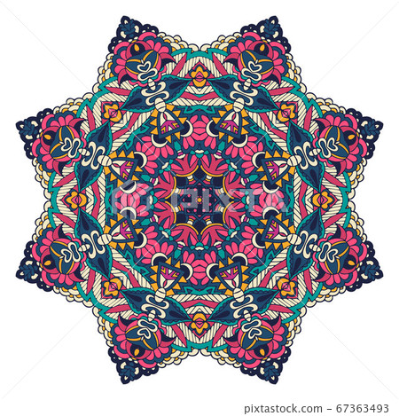Colorful festive floral mandala round ornamental 67363493
