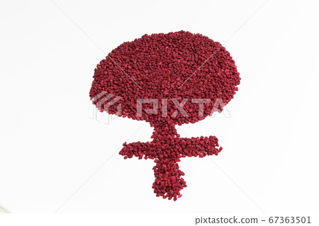 pile of red stones forming the symbol of the woman pile of red stones forming the symbol of the woman 67363501