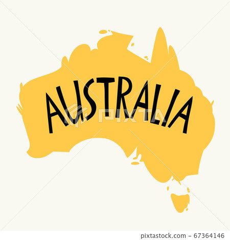 Vector hand drawn stylized map of Australia. Vector hand drawn stylized map of Australia. 67364146