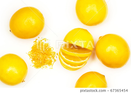 Lemon, zest isolated on white background. Lemon, zest isolated on white background. 67365454