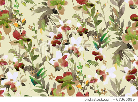 Watercolor floral seamless pattern. Watercolor floral seamless pattern. 67366099