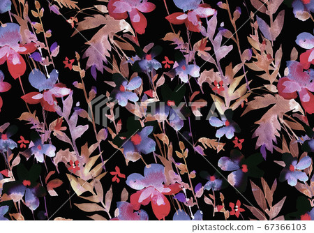 Watercolor floral seamless pattern. - Stock Illustration [67366103] - PIXTA
