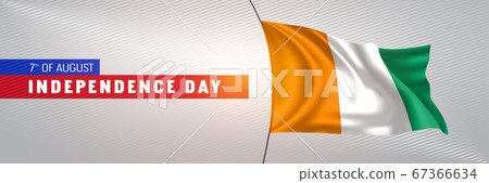 Ivory Coast happy independence day greeting card, banner vector illustration 67366634