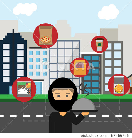 Food Delivery service for packaging food vector 67366726