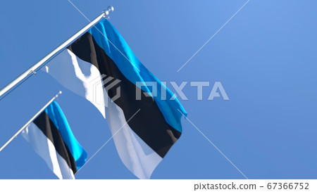 3D rendering of the national flag of Estonia waving in the wind 67366752