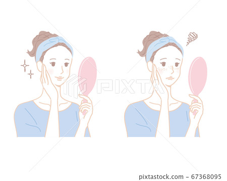 A woman looking at a mirror 67368095