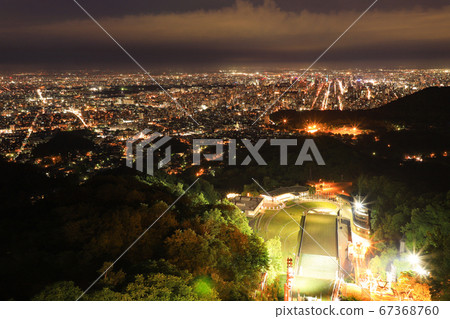 大倉山天文台的札幌夜景 大倉山天文台的札幌夜景 67368760
