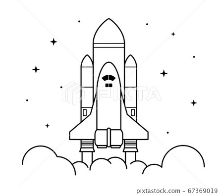 Illustration Spaceship Rocket Launch