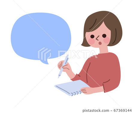 Woman taking notes without main line - Stock Illustration [67369144 ...
