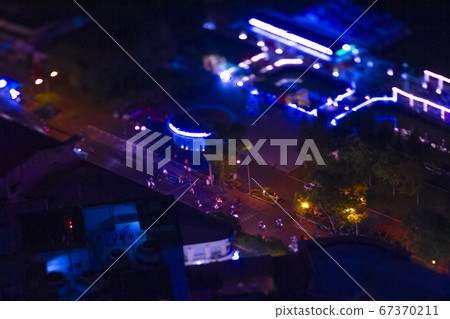 A miniature night traffic jam photographed from a high place in Ho Chi Minh A miniature night traffic jam photographed from a high place in Ho Chi Minh 67370211