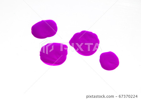 Four drops of nail Polish isolated on a white 67370224