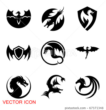 Dragon icon, Dragon logo vector design... - Stock Illustration ...