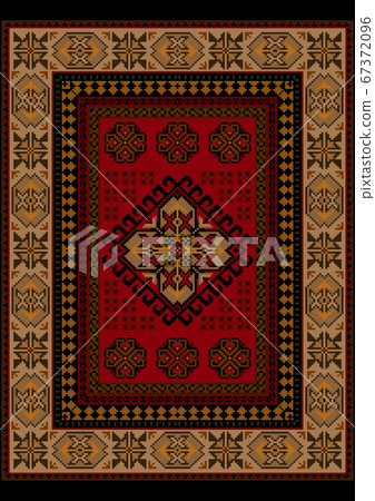 Luxury carpet with oriental vintage ornament in... - Stock Illustration ...