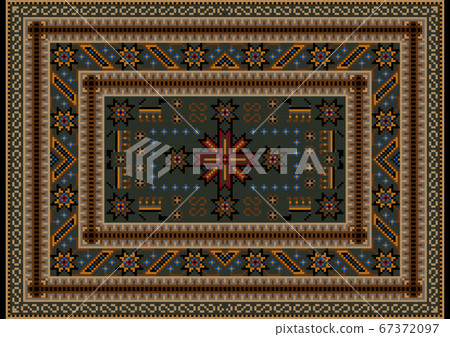 Ethnic carpet with oriental vintage stylized... - Stock Illustration ...
