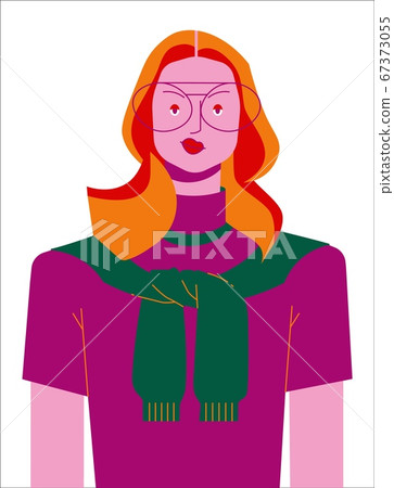 Character portrait - modern woman with red hair - Stock Illustration ...