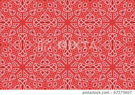 Colorful art with abstract red seamless pattern - Stock Illustration ...