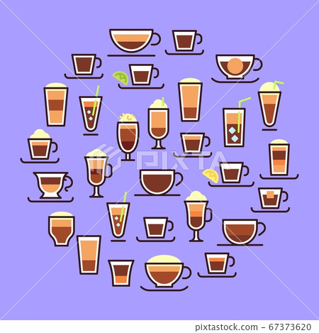 hot drinks in glass cups