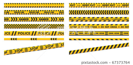 Caution Perimeter Stripes Police Line For 插圖素材 圖庫
