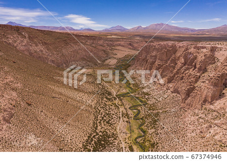 Aerial at Inca Canyon - South of Bolivia. 67374946