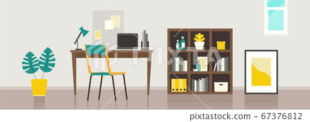 [Background material] A modern home for telework - Stock Illustration ...
