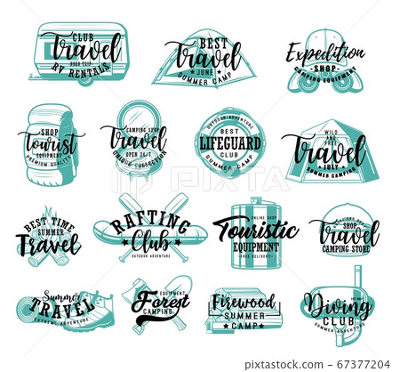 Travel tourism letterign icons 67377204
