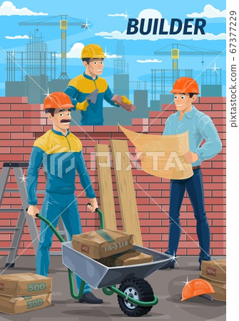 Engineer architect, builder mason at construction 67377229