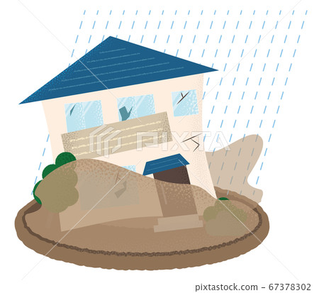 Vector illustration of a flooded house Vector illustration of a flooded house 67378302